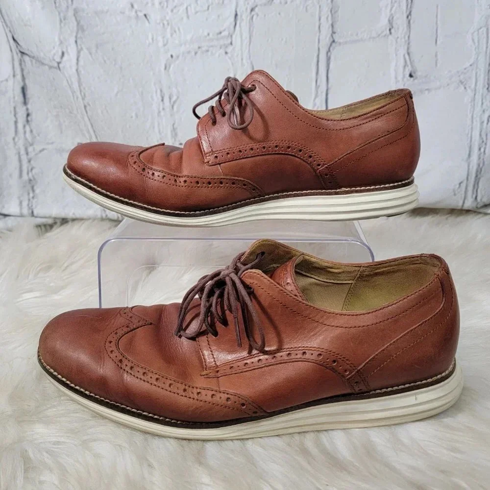 Cole Haan‎ Mens 12 Øriginal Grand Wingtip Oxford Brown Tan Office Shoes Loafer